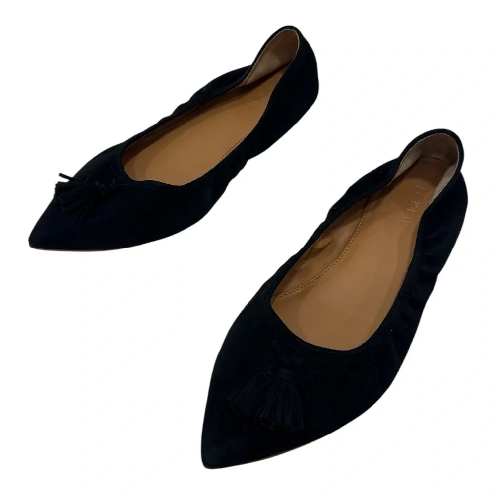 J. Crew Black Tassel Flats